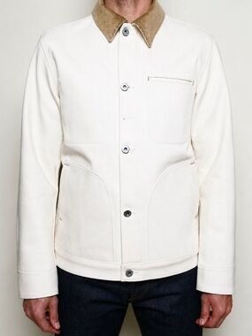 Rogue Territory Cream Jacket with Tan Corduroy Collar // 14oz Ecru
